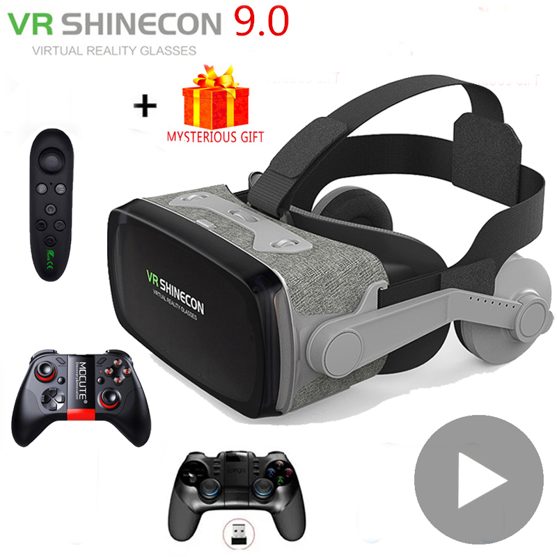 Vr Headset Pc - Vr shinecon casque viar 3Dメガネ仮想現実ヘッドセットヘルメットゴーグルレンズスマートフォン用スマートフォンビデオゲーム双眼鏡