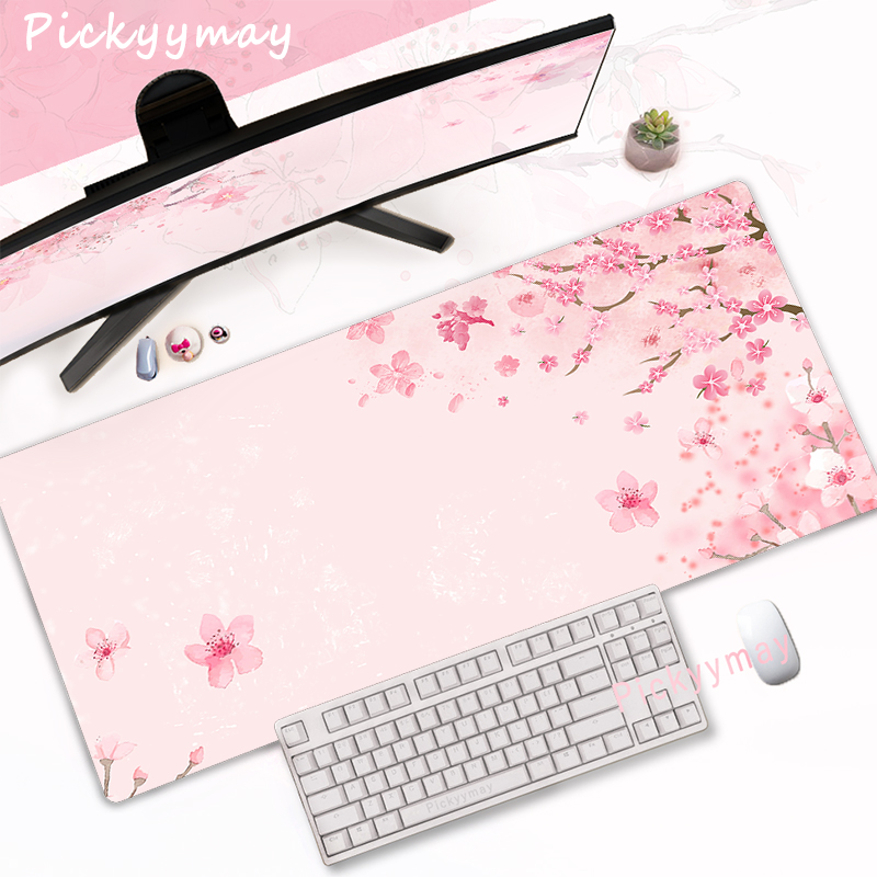 Pc Gaming Pink - CIFBUY ピンク桜ゲーミングマウスパッド大型拡張デスクマットアートサクラノンスリップラバーベースオフィスコンピュータアクセサリー