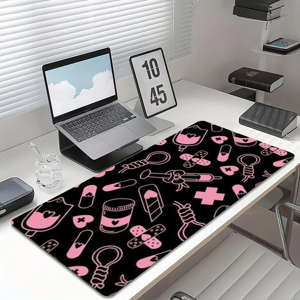 かわいいピンク色の医療柄ゲーミングマウスパッド。滑り止め加工 - Pc Gaming Pink のレビューと価格